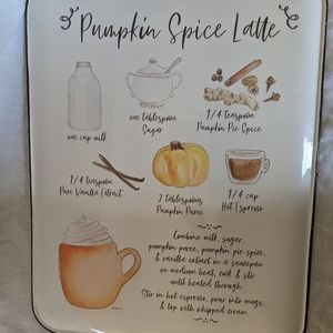 Metal Pumpkin Spice Latte PSL Recipe Sign
